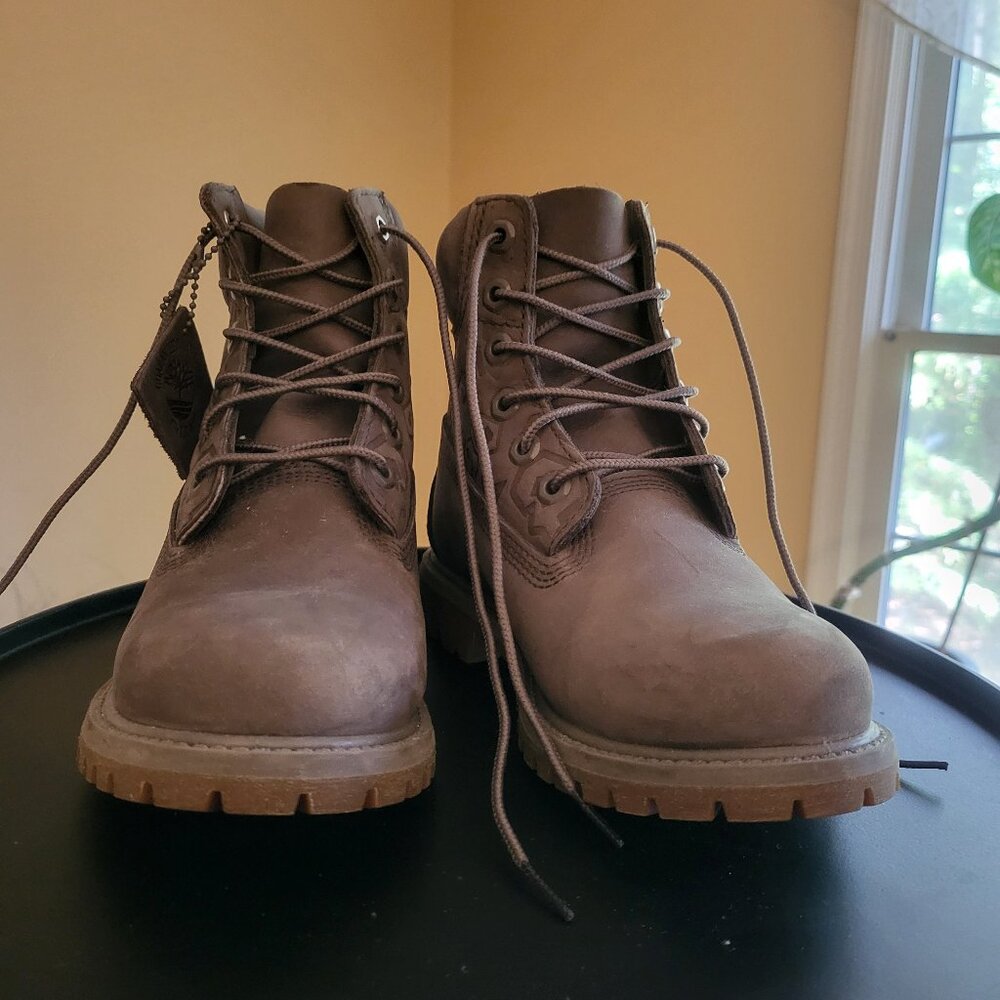 Timberland Gray Leather Nubuck Lace Up Boots